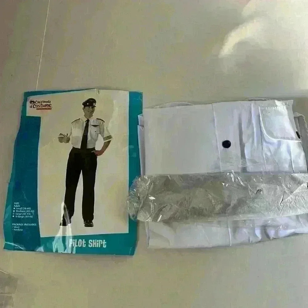 Pilot Shirt Uniform Costume shirt and tie size Large